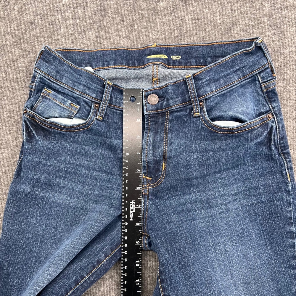 Old Navy Original Straight Jeans Womens 4 Medium Wash Stretch Blue Denim Pants - Picture 11 of 14
